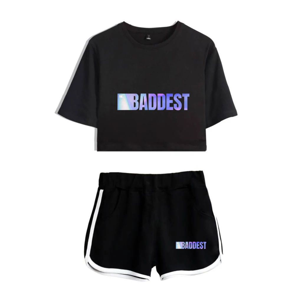 

2021 Kda The Baddest Game Two Piece Sets Summer Sexy Women Short Sleeve T-shirt Harajuku Casual Women Summer Sets