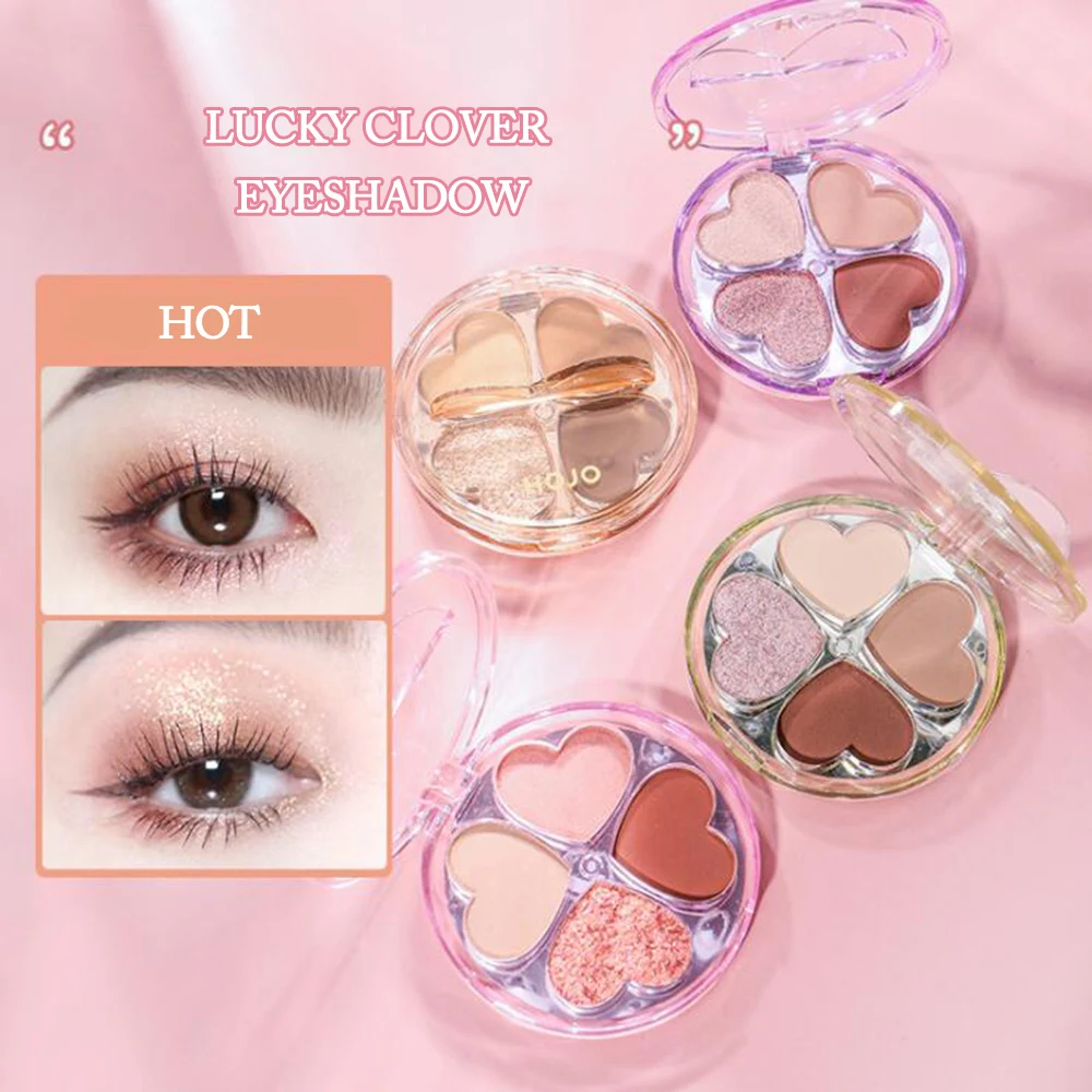 

HOJO Lucky Four-leaf Clover Eyeshadow Color Full and Delicate Pearly Matte Long Lasting Professional Eye Shadow Palette