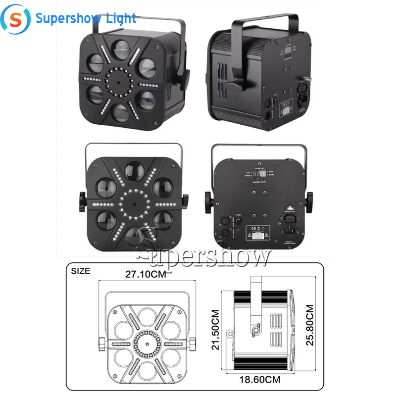 Шесть глаза эффект светильник 5 шт. 8 Вт R/G/B/W/один Цвет + 51 шт 0 2 RGB 3in1 СВЕТОДИОДНЫЙ