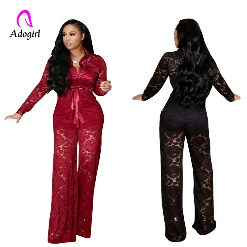 Бордовый 2019 зимние Кружевные Прозрачные женский спортивный костюм комплект