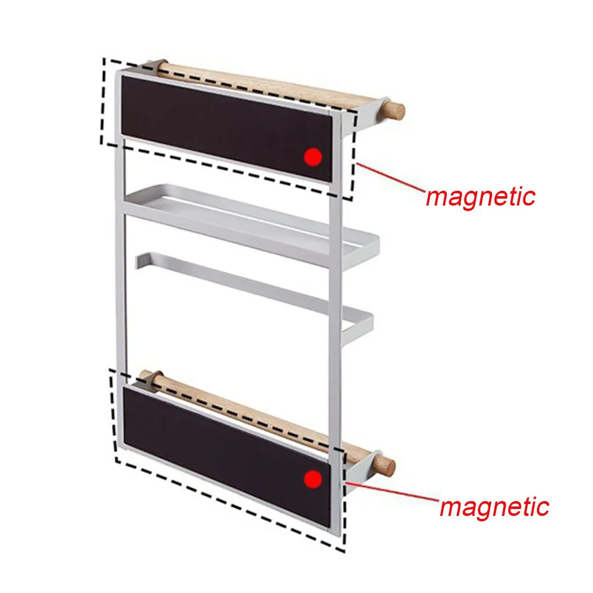 

Magnetic Fridge Shelf Paper Towel Roll Holder Magnetic Storage Rack Spice Hang Rack Decorative Metal Shelf Kitchen Organizer