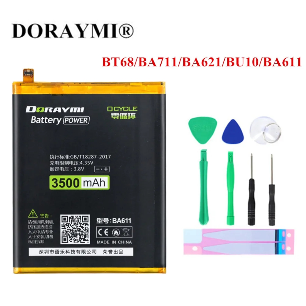 Аккумуляторы DORAMI BT68 BA711 BA621 BU10 BA611 для Meizu M5 сменные батареи M3 M3S Mini Meilan Note 5 6 M6 U10