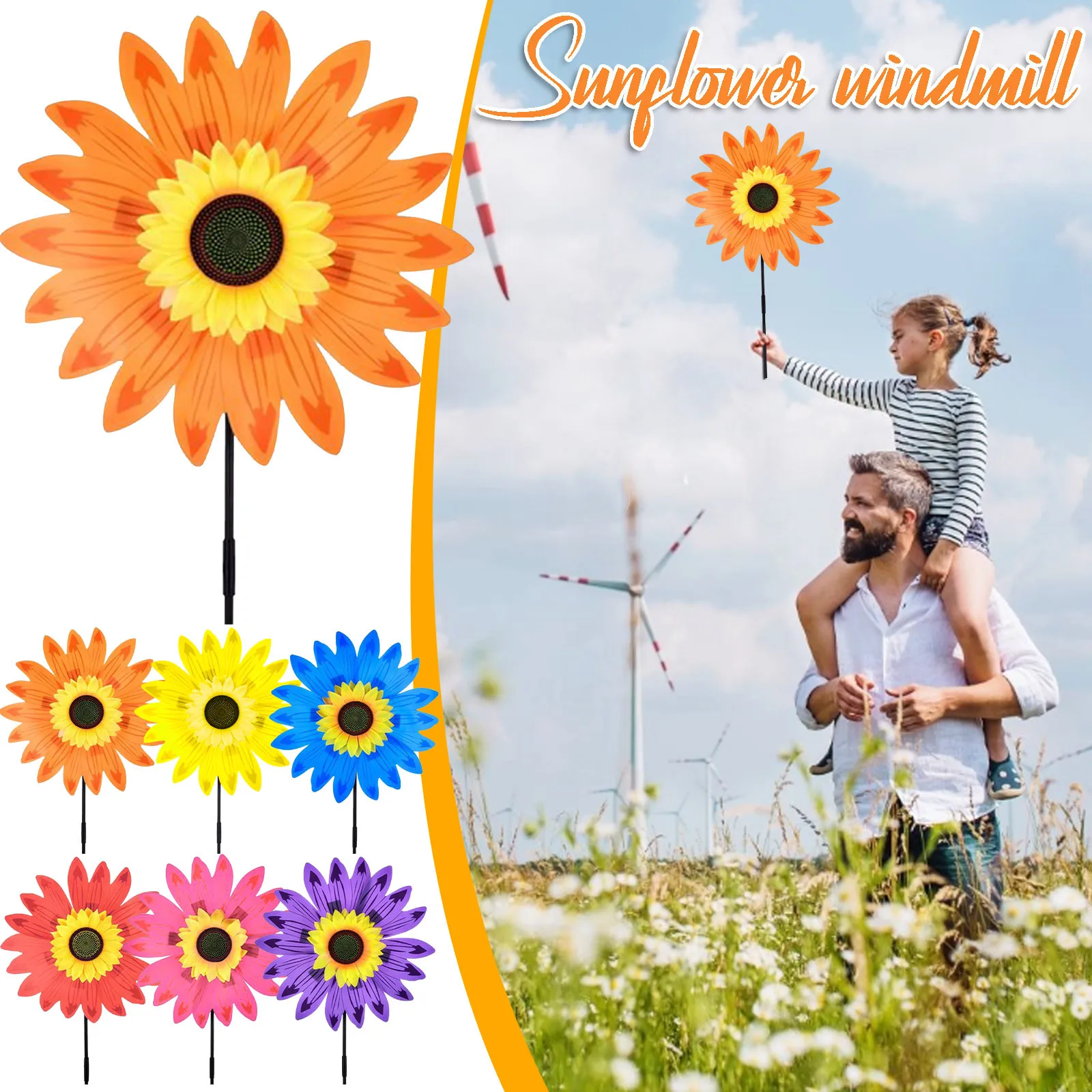 

Garden Decorations Sunflower Windmill Party Windmill Sunflower Windmill QW