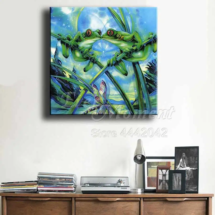 Алмазная мозаика с рисунком лягушки поцелуи романтическая вышивка
