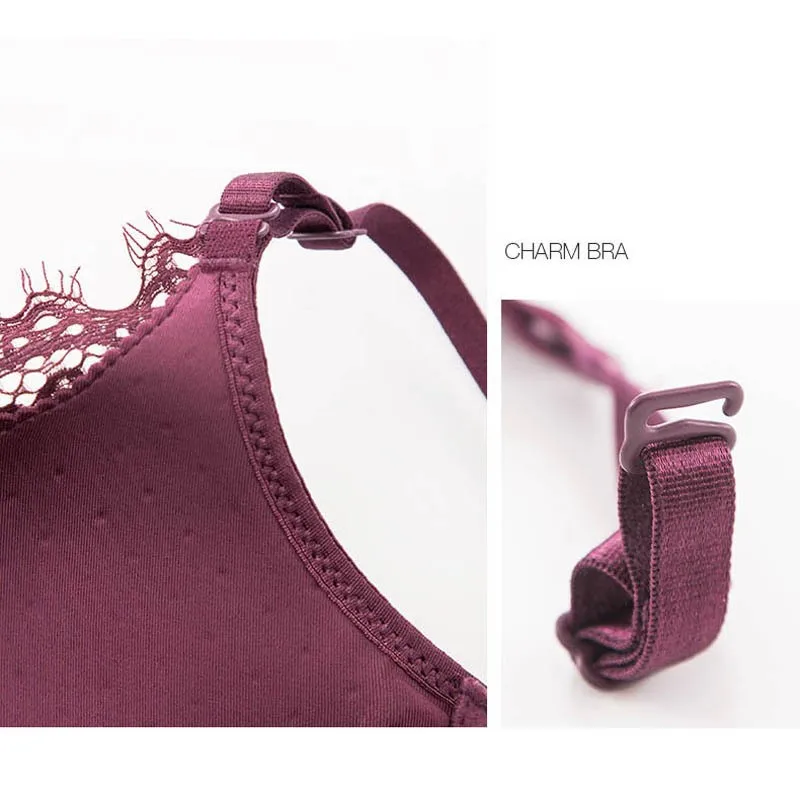 

GUMPRUN Lace Wireless Front Closure Bra Crop Top Bralette Backless Sexy Lingerie Comfortable Seamless Push Up Bras For Women