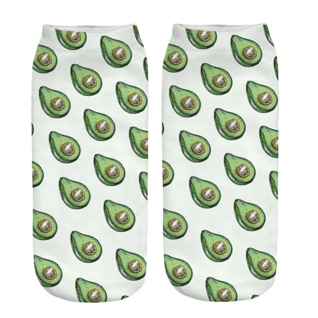 Носки женские с 3D рисунком теплые хлопковые до щиколотки забавными сумасшедшими