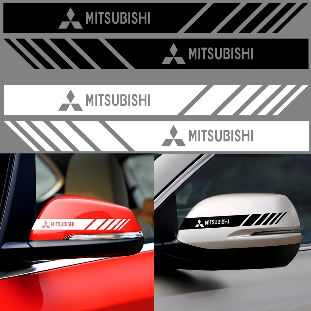 

2pcs Car Rear View Mirror Decoration PVC Stickers Stripe Decal Styling For Mitsubishi Ralliart Lancer EX Outlander