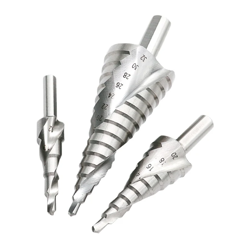 

Free Shipping 1pcs 4-12 4-32mm Pagoda Drill Hexagon Screw Drill HSS Power Tools Spiral Grooved Metal Steel Step Drill Bit