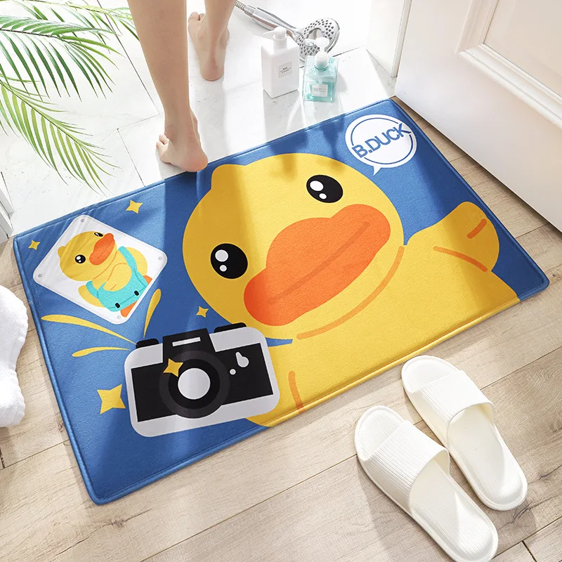 

Little Yellow Duck Home Bathroom Memory Foam Non-slip Carpet Toilet Bathroom Absorbent Floor Mats Home Door Bedroom Floor Mats
