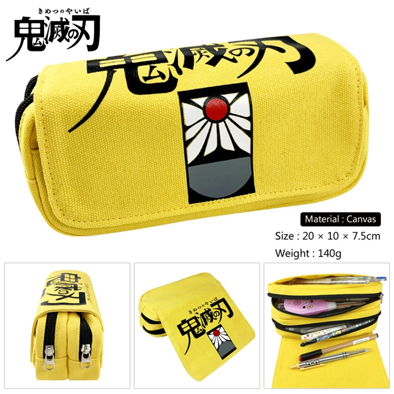 

Kimetsu no Yaiba Kamado Tanjirou Kamado NezukoCharacter Props Anime Props Zipper Pencil Case Stationery Box Multifunction Double