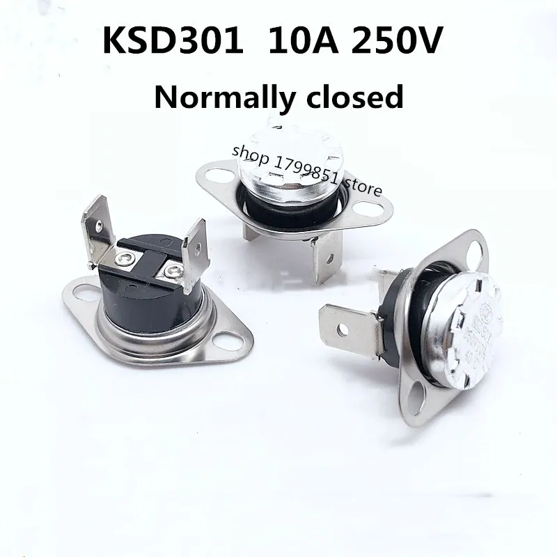 2 шт./ksd301 10A 250 В нормально закрытый 65 70 75 80 85 90 градусов 65C 70C 75C 80C 85C 90C 10A250V