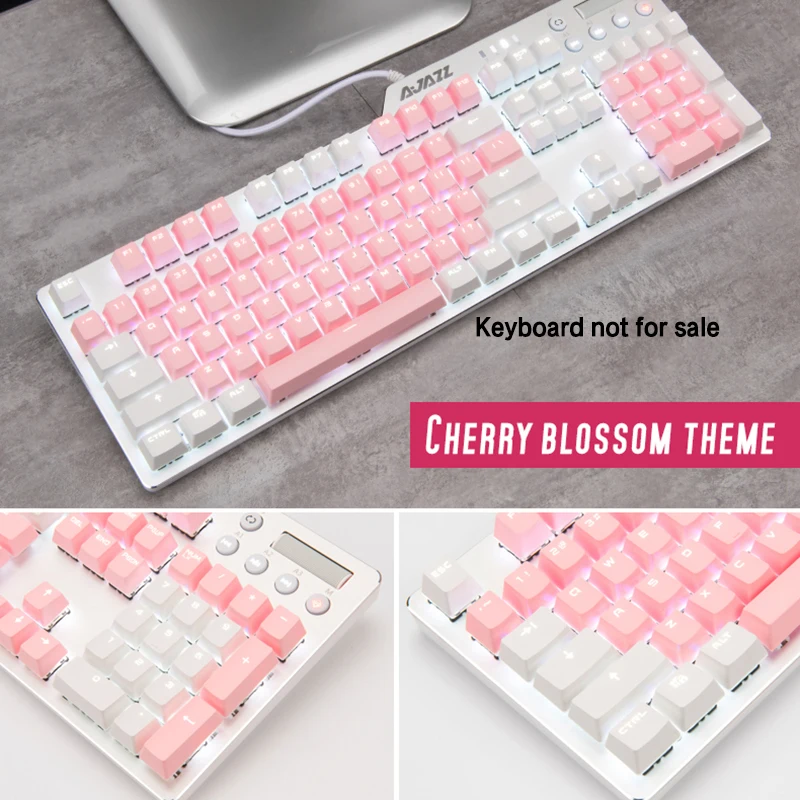 

PBT English Languag108 Keyscaps Keys Variety Of Color Choices For Cherry MX Mechanical Keyboard Key Cap Switches