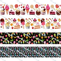 ice cream and cake pattern printed grosgrain ribbon 50 yards gift wrapping diy bows christmas wedding derections ribbons