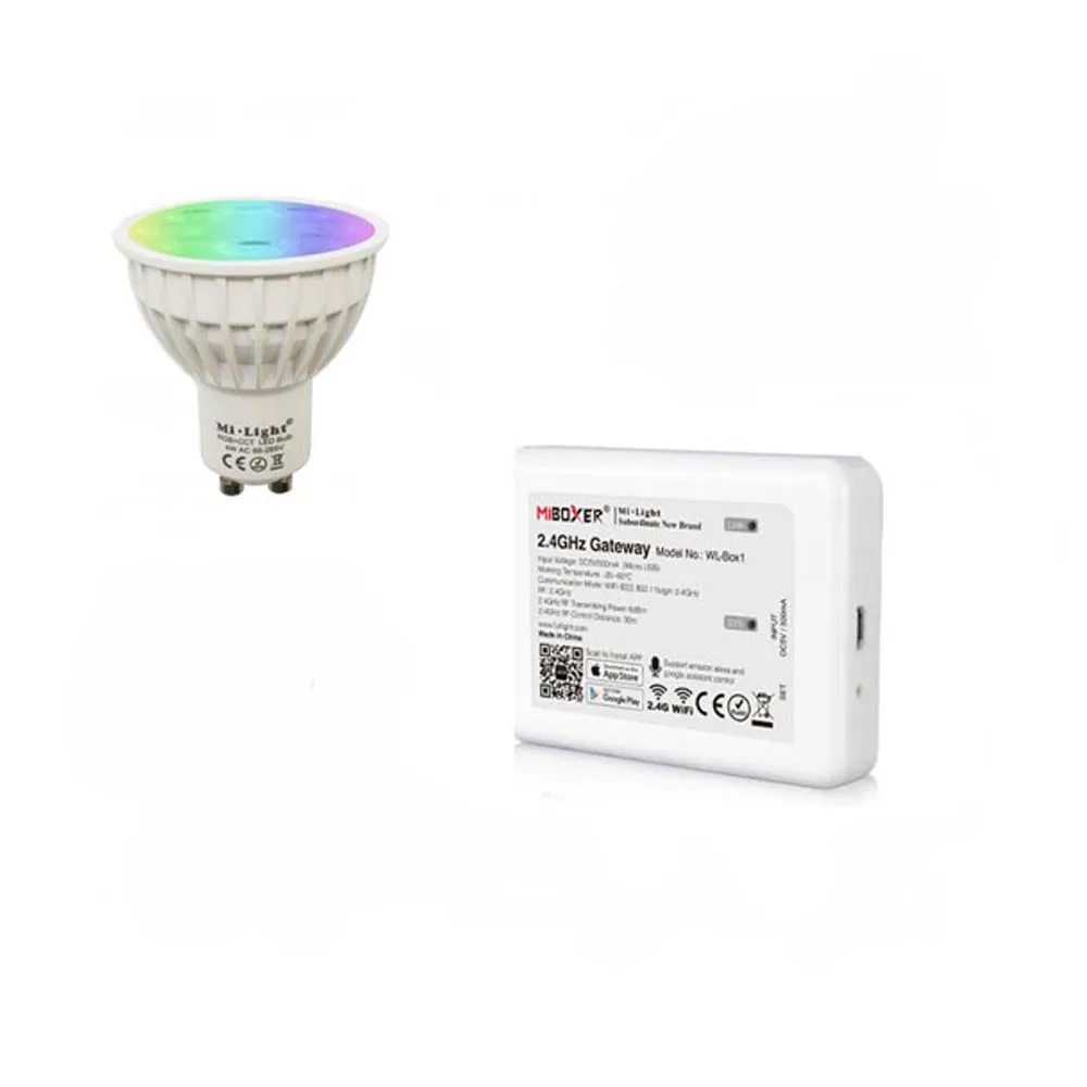 MiLight 4W GU10 Led Lamp RGB+CCT led bulb+IBX2(USB)RF Remote wifi Spotlight Light Dimmable light AC85-265V Free Shipping | Освещение