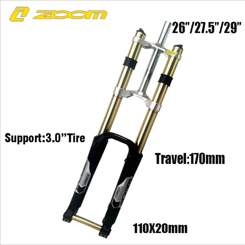 

Bicycle Suspension Fork Downhill ZOOM 680DH AM MTB Mountain Boost 20mm 110mm 26/27.5/29 Damping BK Golden High Quality