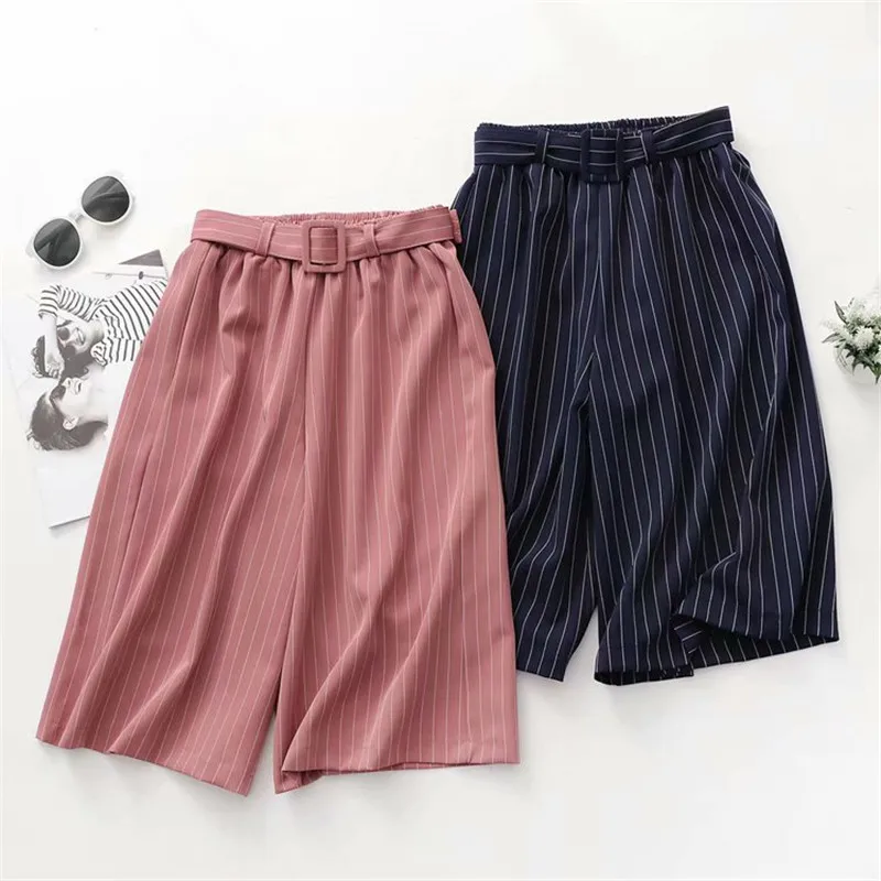 Uumaysari boutique новые вертикальные полосатые однотонные широкие брюки женские Капри с
