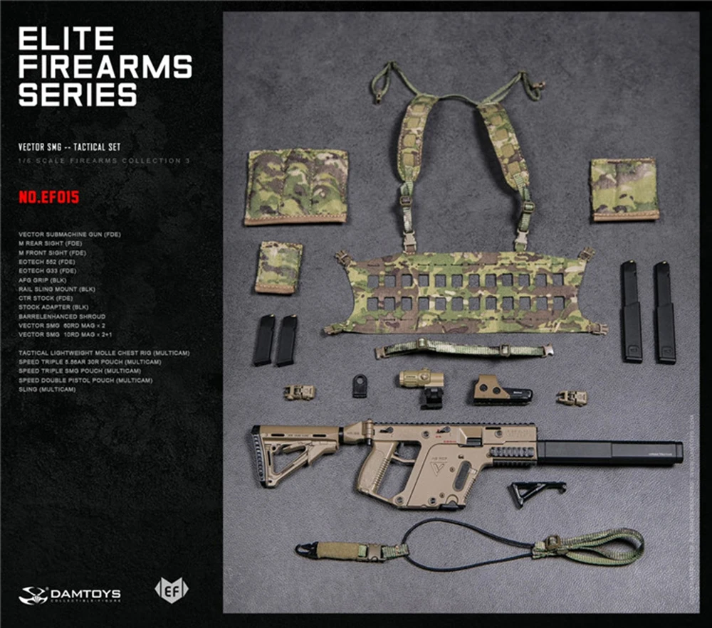 

For Collection 1/6 Tactical VECTOR Submachine Gun Set Weapon Toys Figure Firearms Model For 12 inches Soldier Figure Accessories
