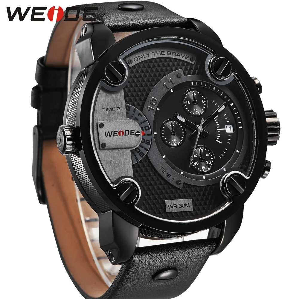 WEIDE analogmen мужские часы люксовый бренд кожаный браслет Мода Повседневная Relogio