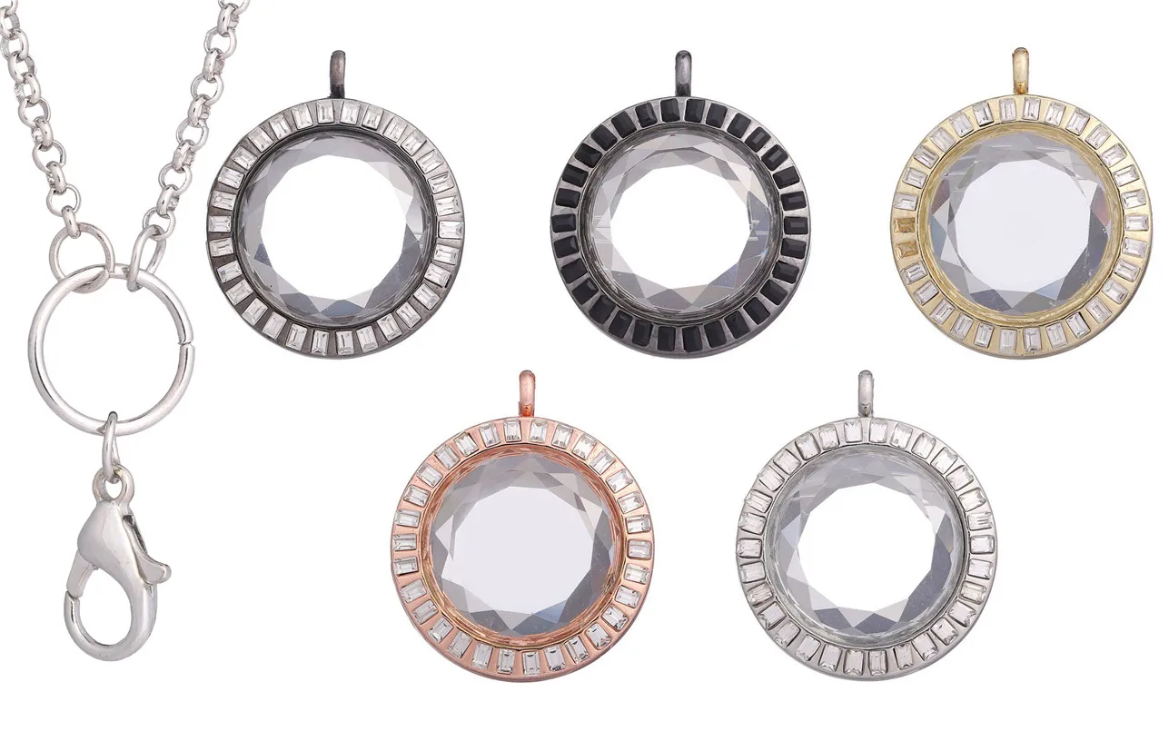 Ringestone круглая стеклянная цепочка с медальоном длинная подвеска ожерелье в