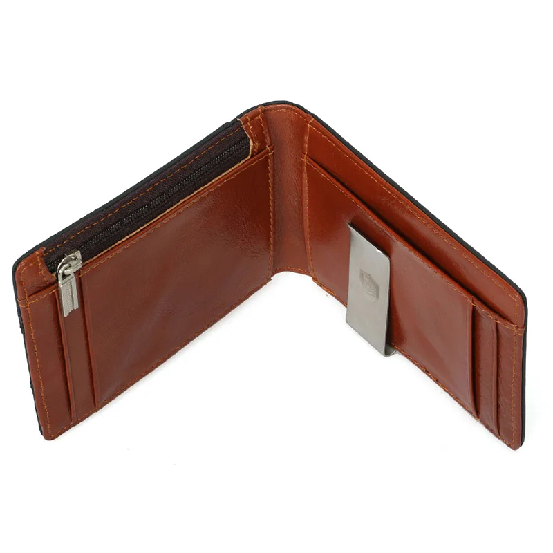 

Men RFID Wallet Cards Holder Wallet Leather Slim Cards Case with Cash Clip New
