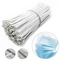 100pcs pe plastic nose wire bar for diy mask single core nose bridge clips jewelry making material accessories white 100x3mm