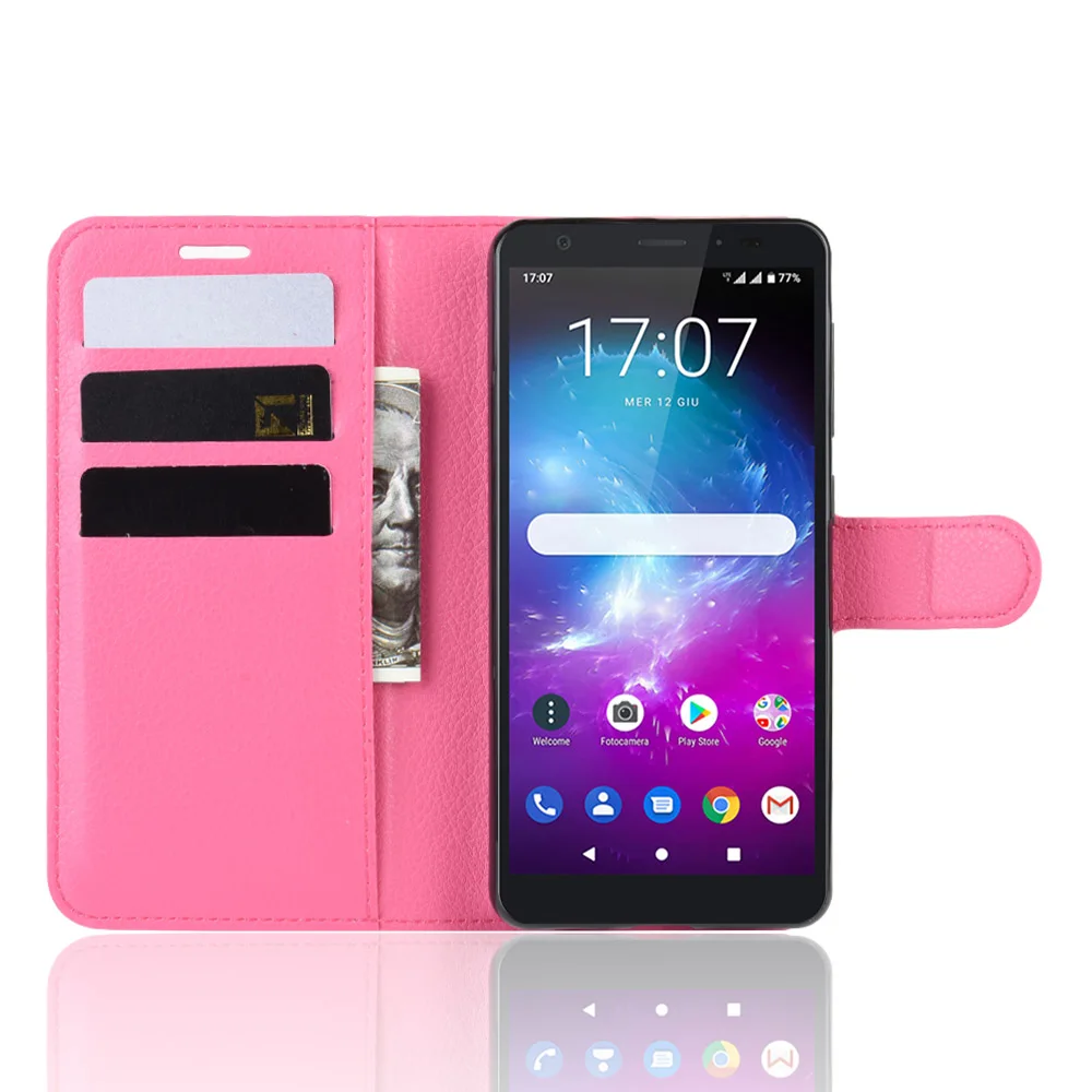 Для zte Blade A5 2019 чехол с узором Личи из искусственной кожи откидной подставкой