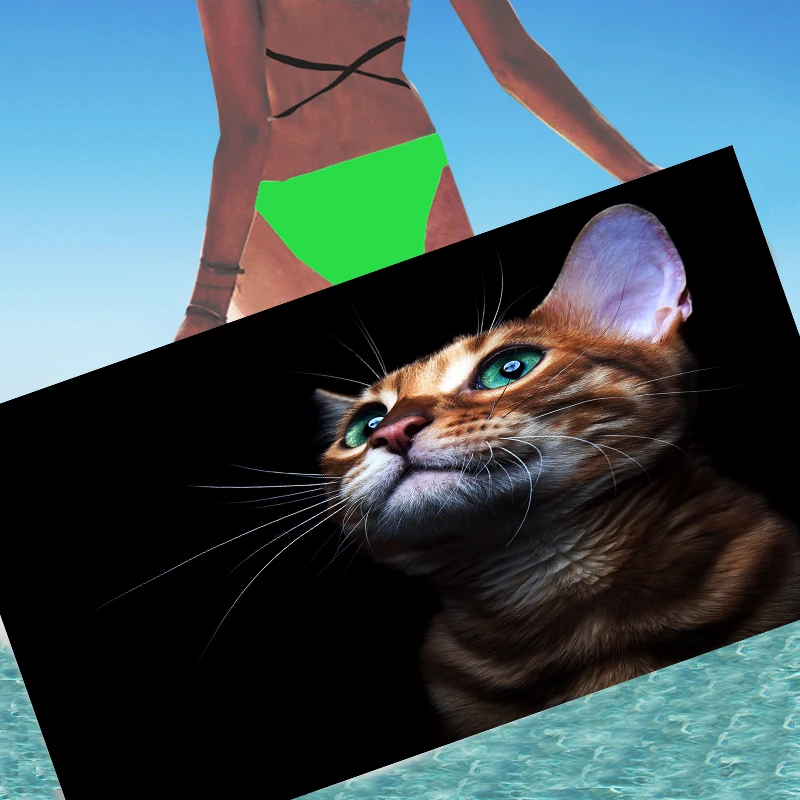 

Cat Dog Pet Beach towel Summer towels Bath towel Swimming adapted logo Towels Travel Beach towel Quick drying Under 10