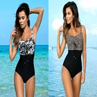 2021 летний женский цельный купальник сексуальный купальник Леопардовый купальный костюм с пуш-ап Монокини размера плюс XXL винтажная пляжная одежда
