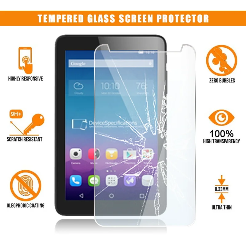 

Screen Protector for Alcatel OneTouch PIXI 3 7.0" Tablet Tempered Glass 9H Scratch Resistant Anti-fingerprint Film Guard Cover