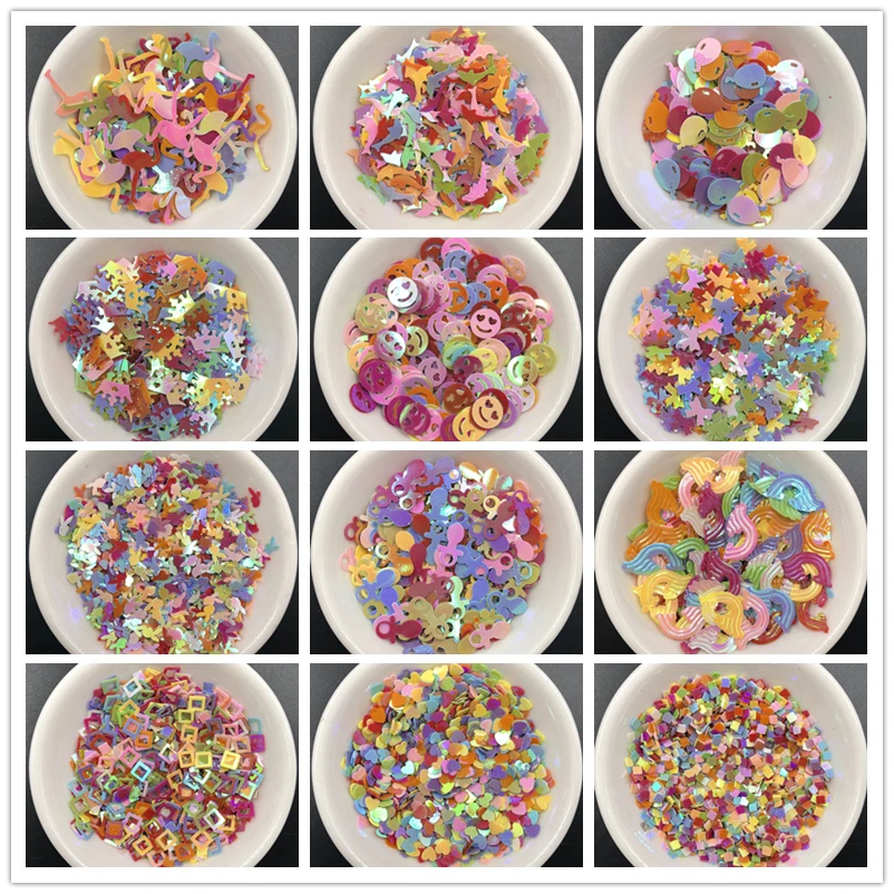 

10g Varies Shape PVC Loose Sequinsfor Crafts DIY Sewing Paillettes Nails Arts Manicure Sequin Wedding Christmas Decor Confetti