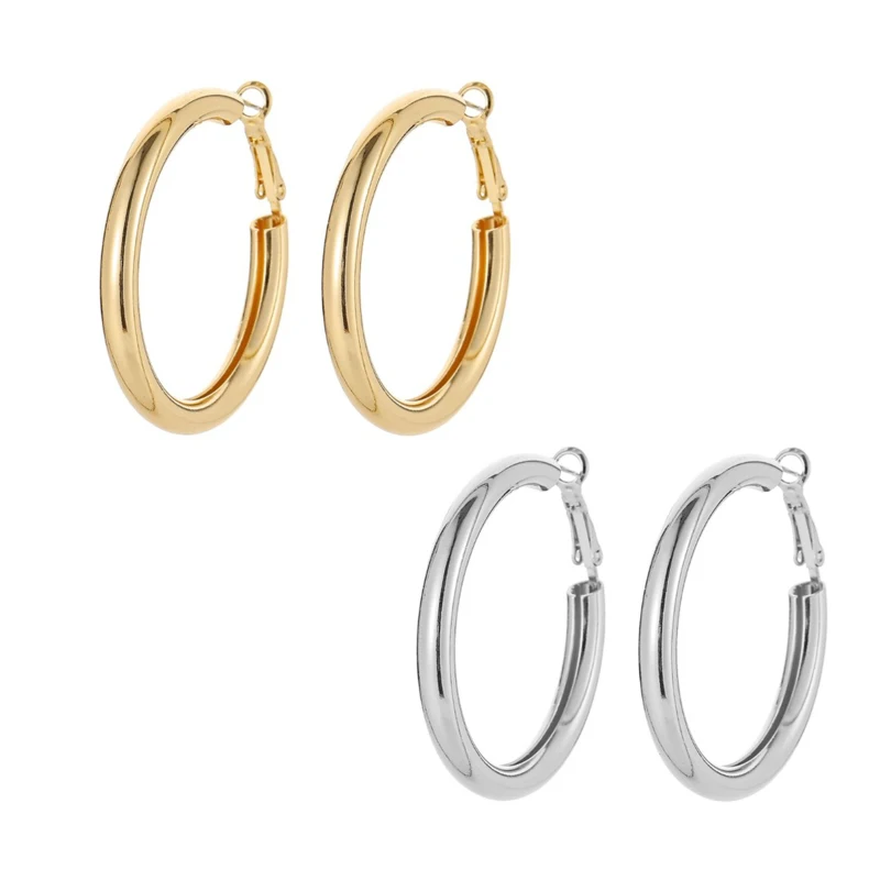 

Simple Round Circle Metal Hoop Earrings for Women Earrings Gold And Sliver Color Circle Earring Accessories
