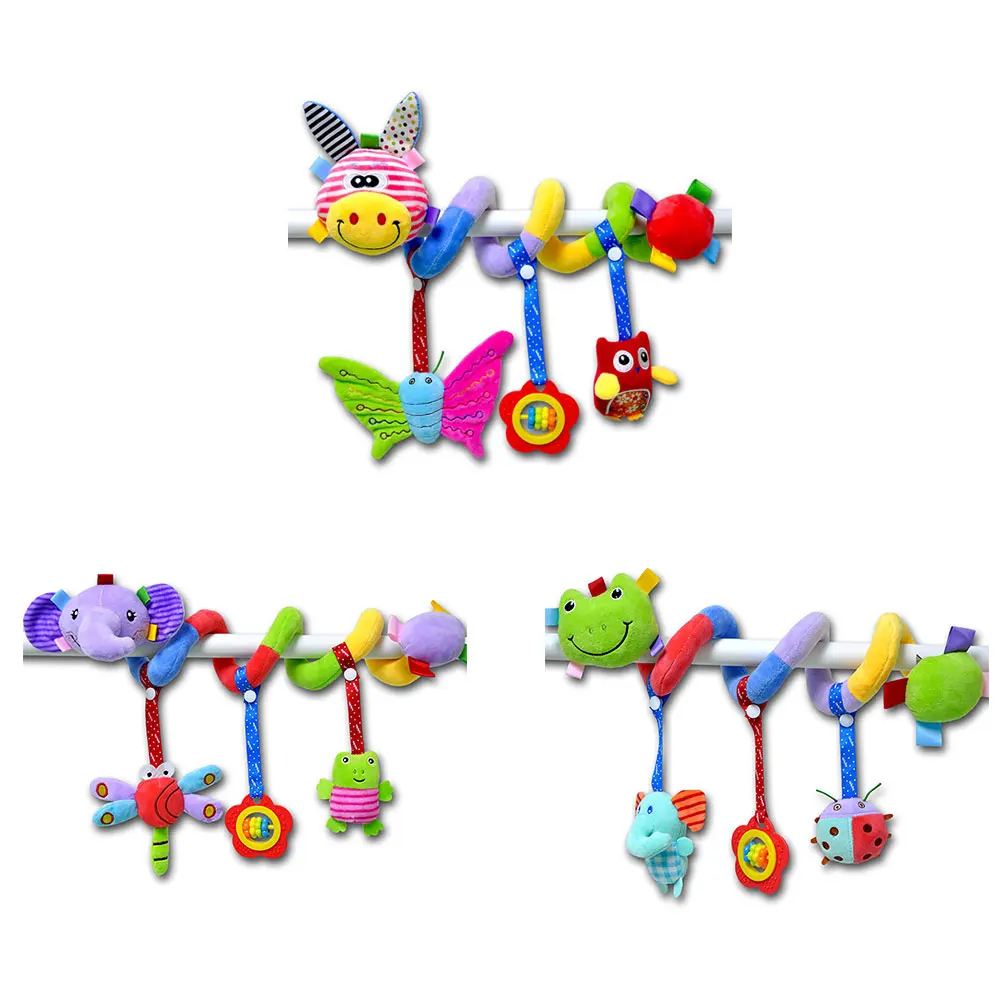 

Kids Toys Hanging Spiral Rattle Stroller Cute Animal Crib Mobile Bed Baby Toys Animal Bell Bed Hanging Newborns Educational Toy