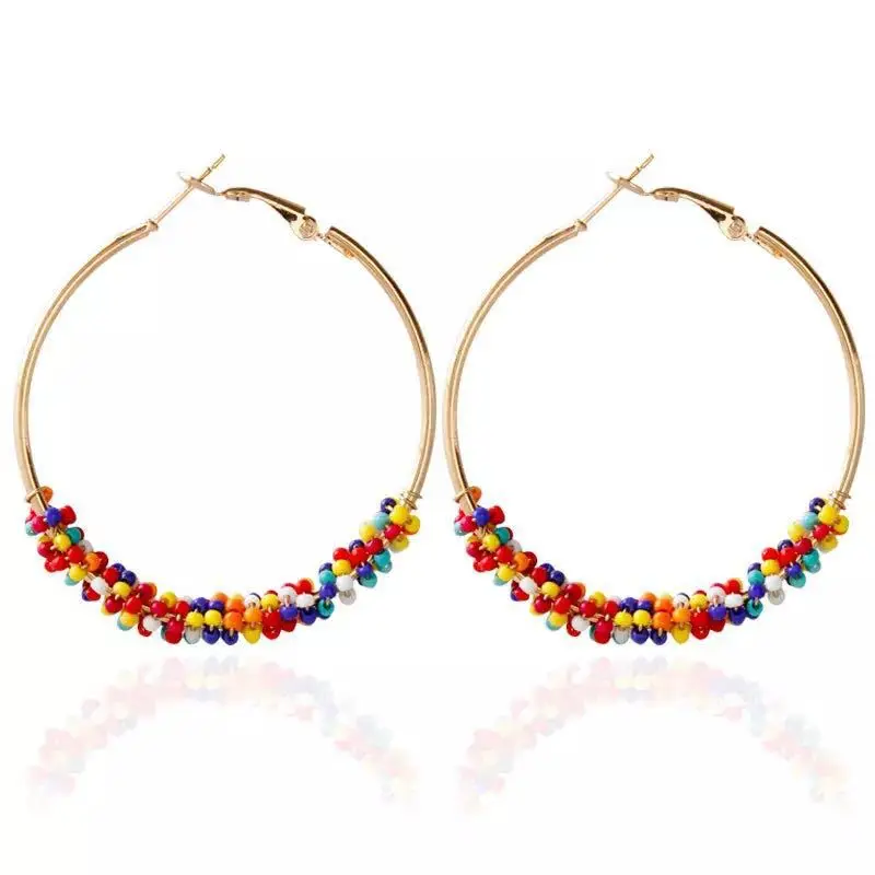 

Fashion Earrings Metal Versatile, Simple Rice Bead Temperament Ear Buckle Earring