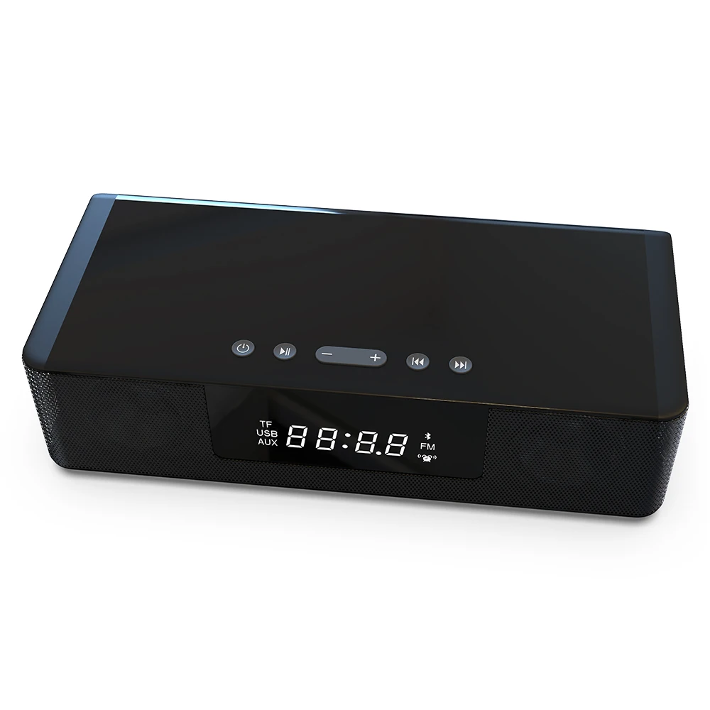 2в1 10 Вт Беспроводная Быстрая зарядка Bluetooth динамик часы/FM радио Светодиодный дисплей мощность USB порт часы с зарядным устройством