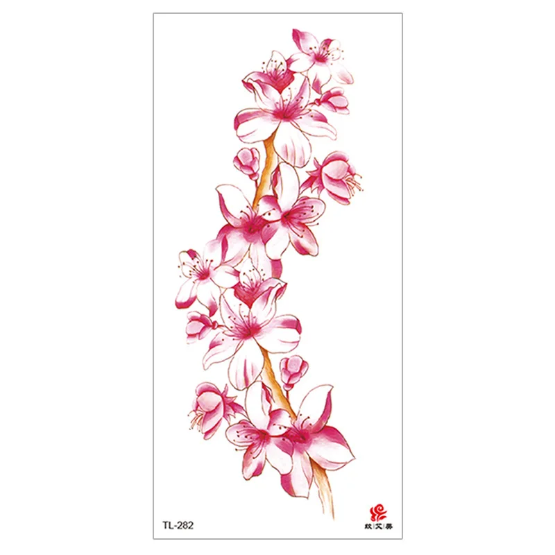 Временные тату-наклейки с пионами и розами Женская тату-арт для девушек спины