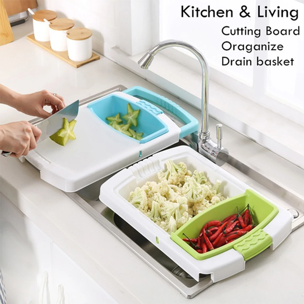 Разделочная доска для кухни со съемной сливной корзиной инновационный фильтр