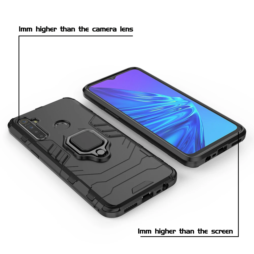 shockproof case for realme 6i 5i 6s 5s realme 5 6 pro realme 3 armor back cover hard casing with ring holder free global shipping