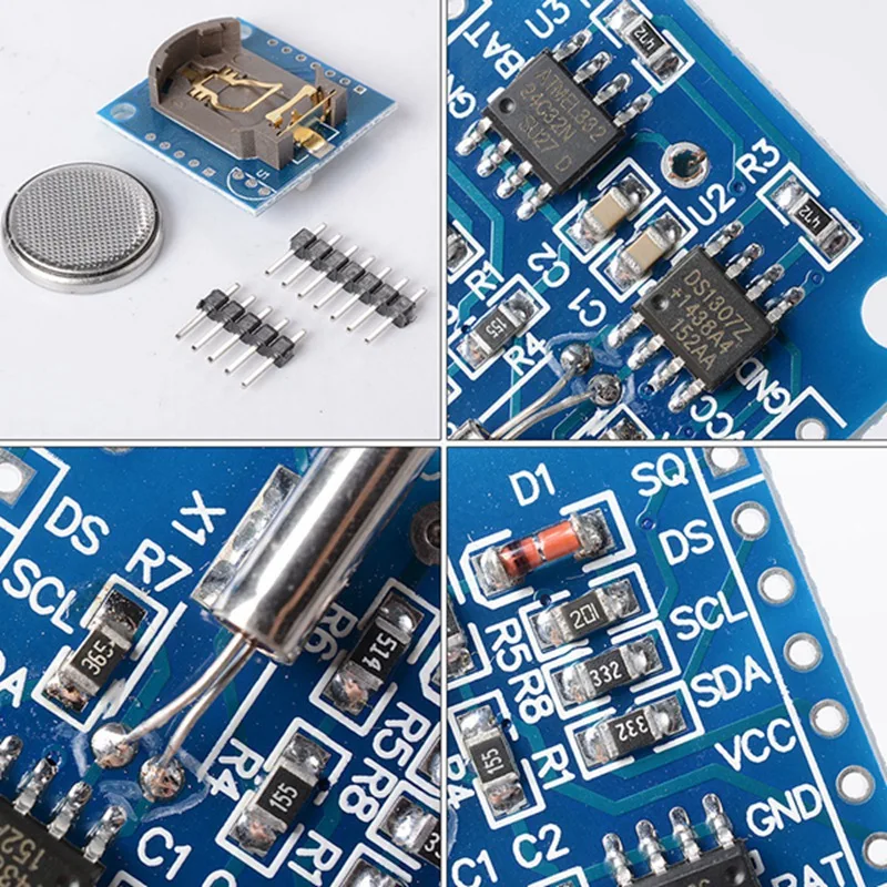 Модуль часов 5x I2C RTC DS1307 AT24C32 в режиме реального времени для Arduino AVR ARM PIC SMD плата |
