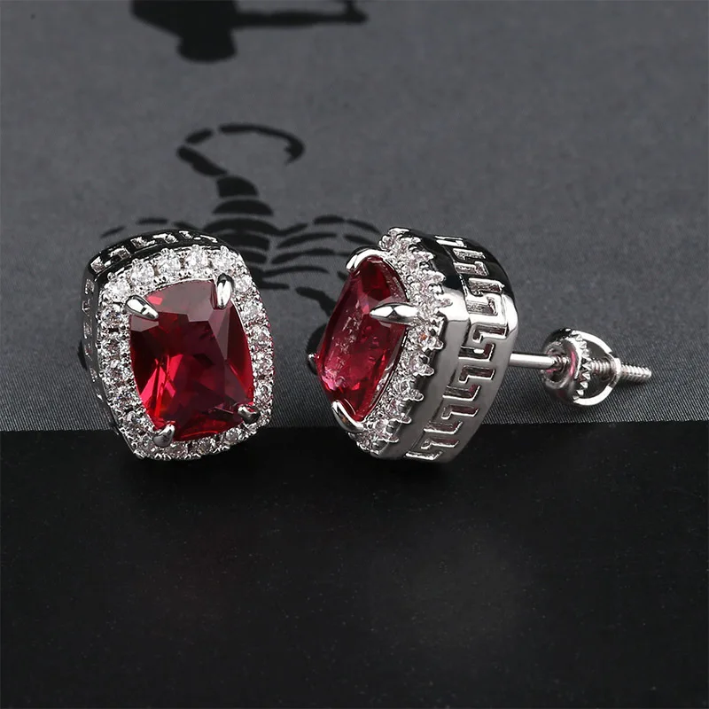 

Серьги в стиле хип-хоп с цирконами, большие разноцветные Модные Бриллианты в стиле хип-хоп для мужчин и женщин