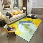 Модный современный абстрактный художественный акварельный желтый серый Придверный коврик для спальни гостиной кухни напольный коврик ковер