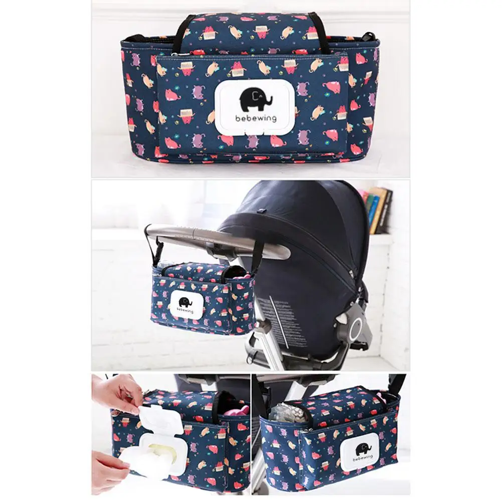 

Kuulee Stroller Organizer Portable Baby Stroller Bag Nappy Diaper Carriage Hanging Basket Storage Organizer Stroller Accessories