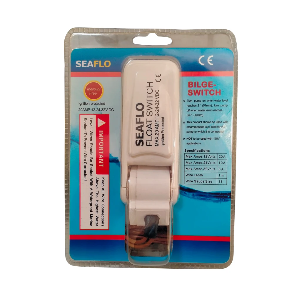 SEAFLO Автоматический поплавковый переключатель для подводного насоса Moisture Tight Seals 20А 12-24-32В постоянного тока, защита от искрения.
