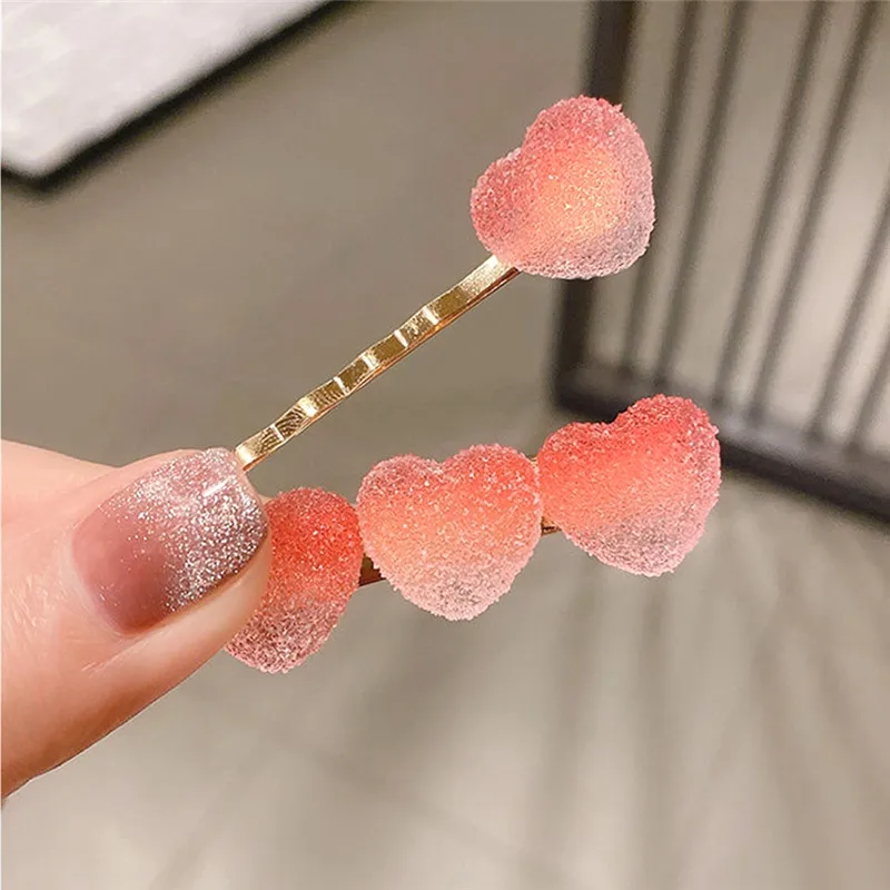 

2 шт./компл. мягкие конфетные однотонные персиковые сердца фотообои маленькие свежие Аксессуары для волос для девочек и женщин