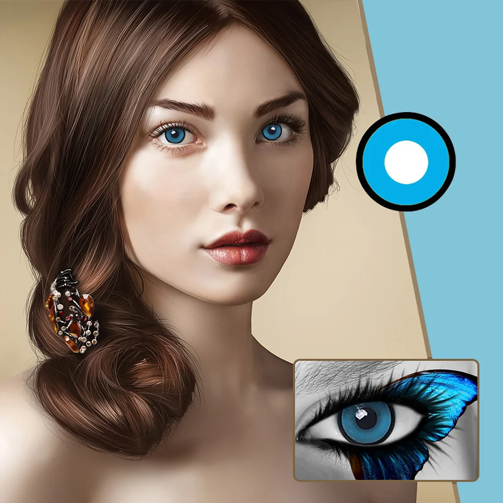 Цветные контактные линзы для макияжа на Хэллоуин косметика глаз сумасшедшая