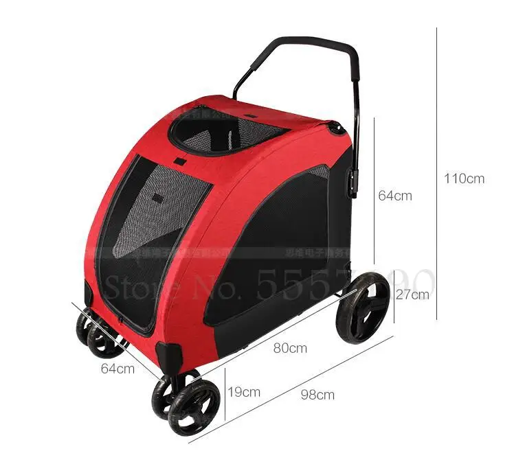 Большая Ручная тележка для животных высокого качества класса pet коляска складной