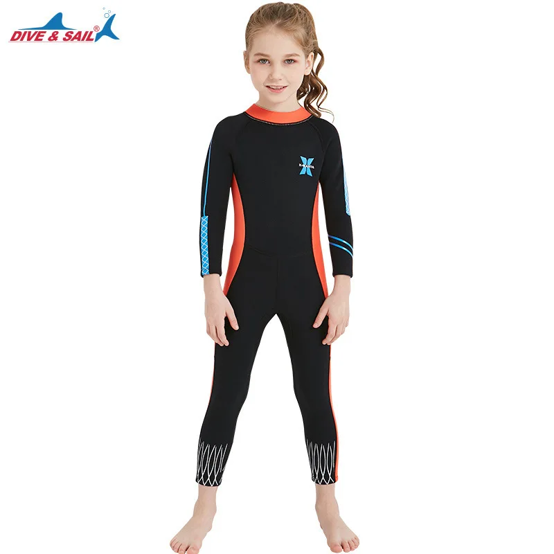 Гидрокостюмы для девочек из неопрена дайвинга и паруса 2 5 мм|wetsuit child|dive & sailsuit surf |