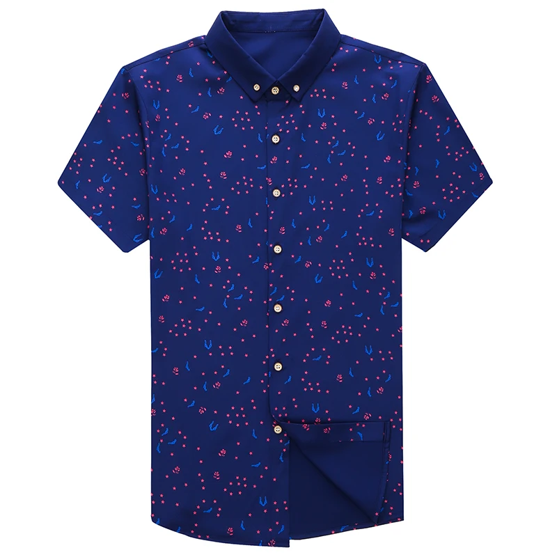 Новая летняя мужская рубашка с коротким рукавом модным принтом Camisa Masculina