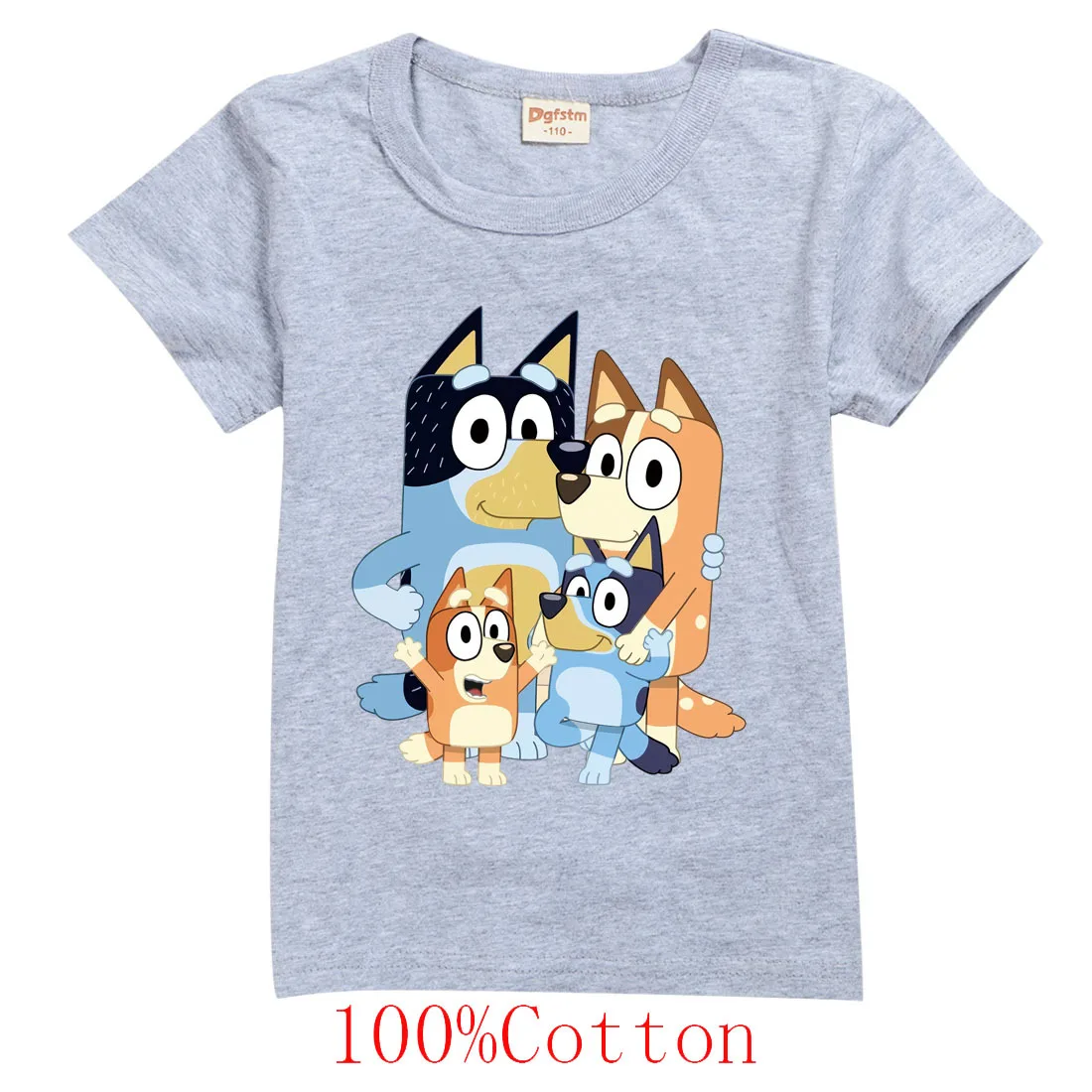 Детская Хлопковая футболка bluey белая с 3D принтом для мальчиков и девочек 2020