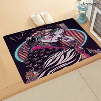 flannel floor mat bedroom kitchen rug carpet japanese geisha printed floor mat non slip entrance door mat door decorative