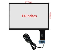 14 inch 317mm188mm industry capacitive touch digitizer touch screen panel glass usb driver board